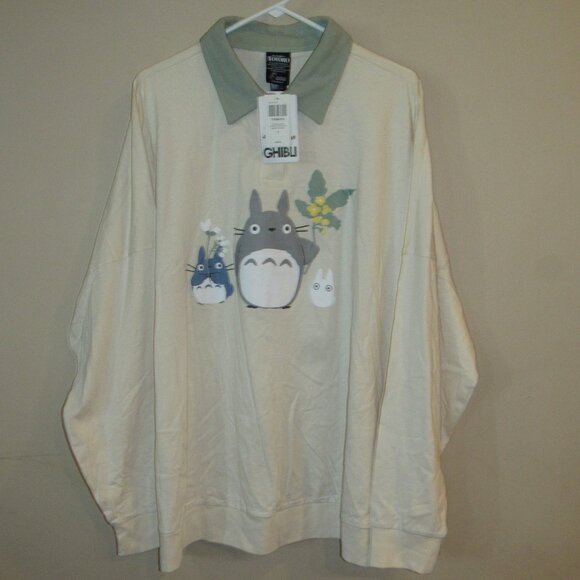 NWT Her Universe Studio Ghibli My Neighbor Totoro Long Sleeve Polo Shirt Plus 3X - Picture 1 of 3